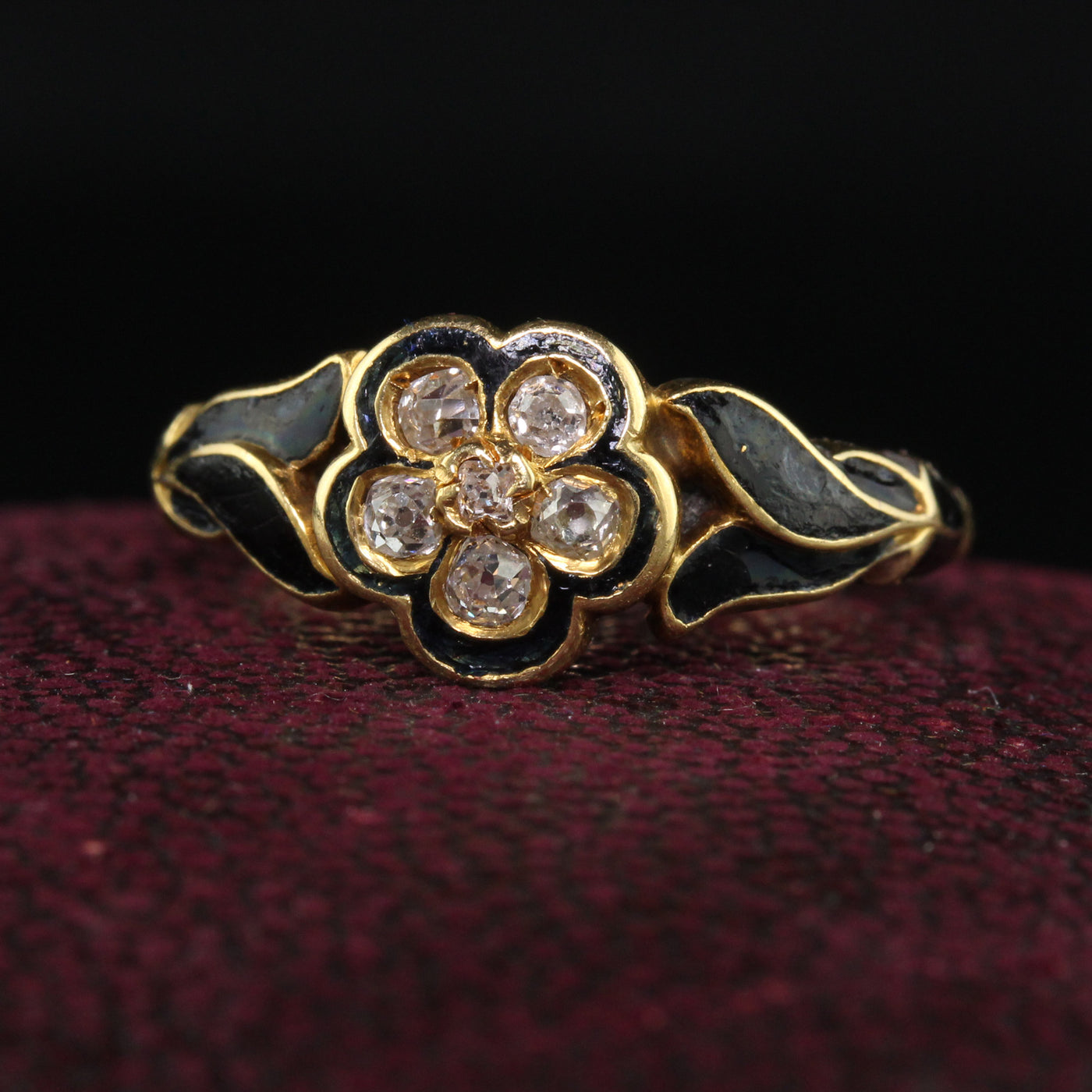 Victorian Vintage Inspired Flower Infinity Diamond Engagement Ring